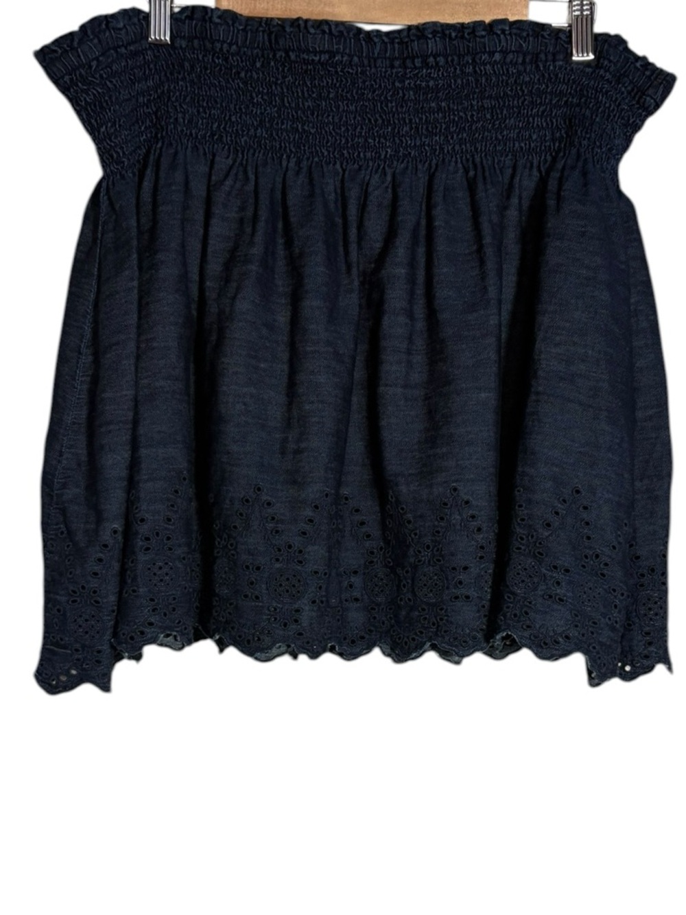 GAP Navy Smocked Eyelet Cottagecore eyelet, scollop Skirt